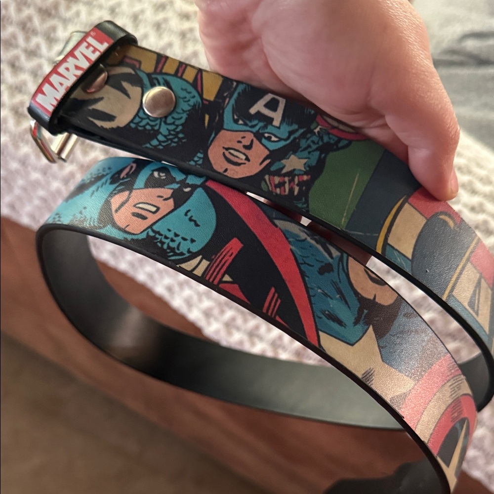 Marvel Belt with Captain America Design - Blue and Red